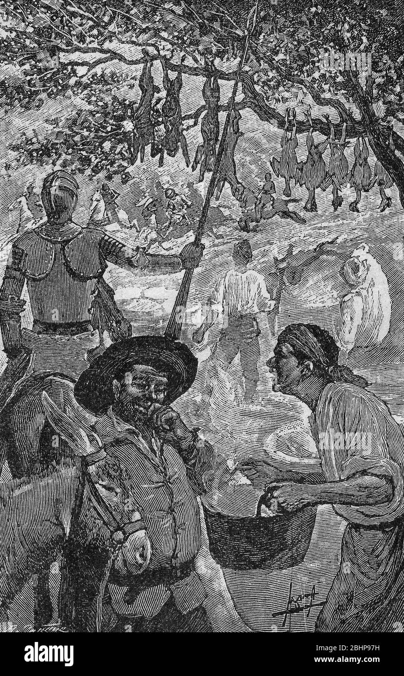 Don Quichote scène nouvelle. Illustration de S. Calleja Edition, publiée en 1916. Mariage de Camacho l'aventure riche Banque D'Images