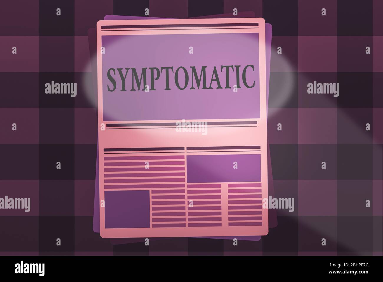 Note d'écriture montrant symptomatique. Concept d'affaires pour servir de symptôme ou signe, en particulier de quelque chose de indésirable Page de journal mise en page avec blanc Banque D'Images