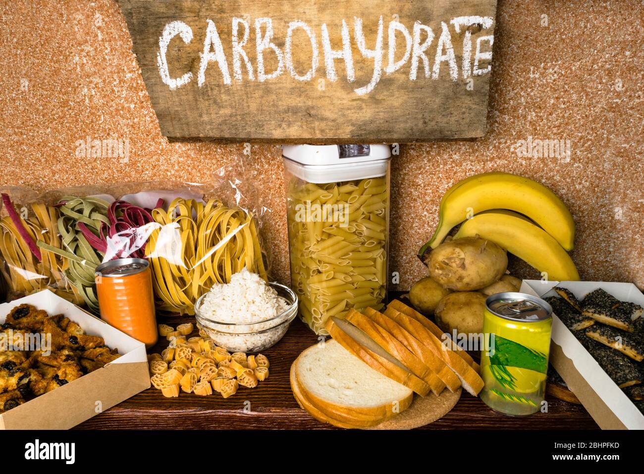 Assortiment de produits riches de glucides complexes. L'alimentation ...