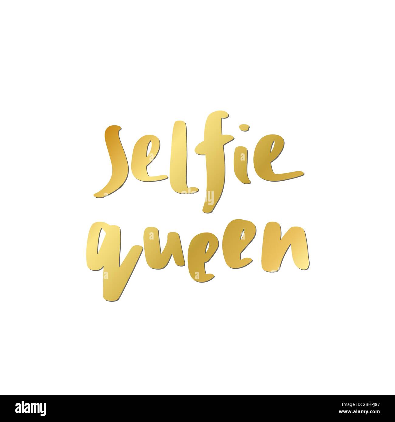 Imprimé Reine selfie dans un style doiche à main simple. Inscription tendance, texte manuscrit. Motif lettres girally pour imprimés t-shirts, étuis pour téléphones, mugs ou affiches. Illustration vectorielle vintage Illustration de Vecteur