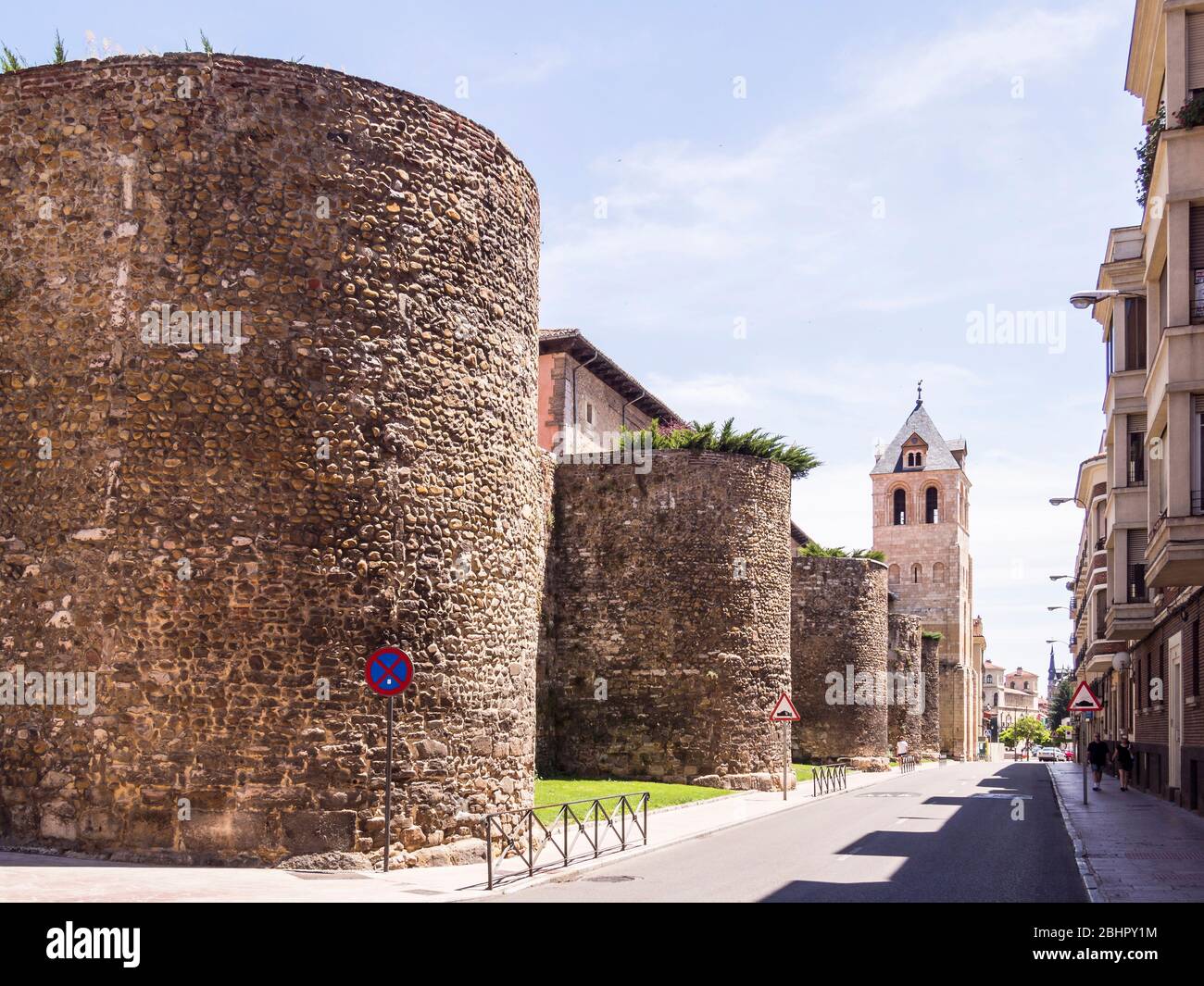 Muralla romana de León. Castille León. España. Banque D'Images
