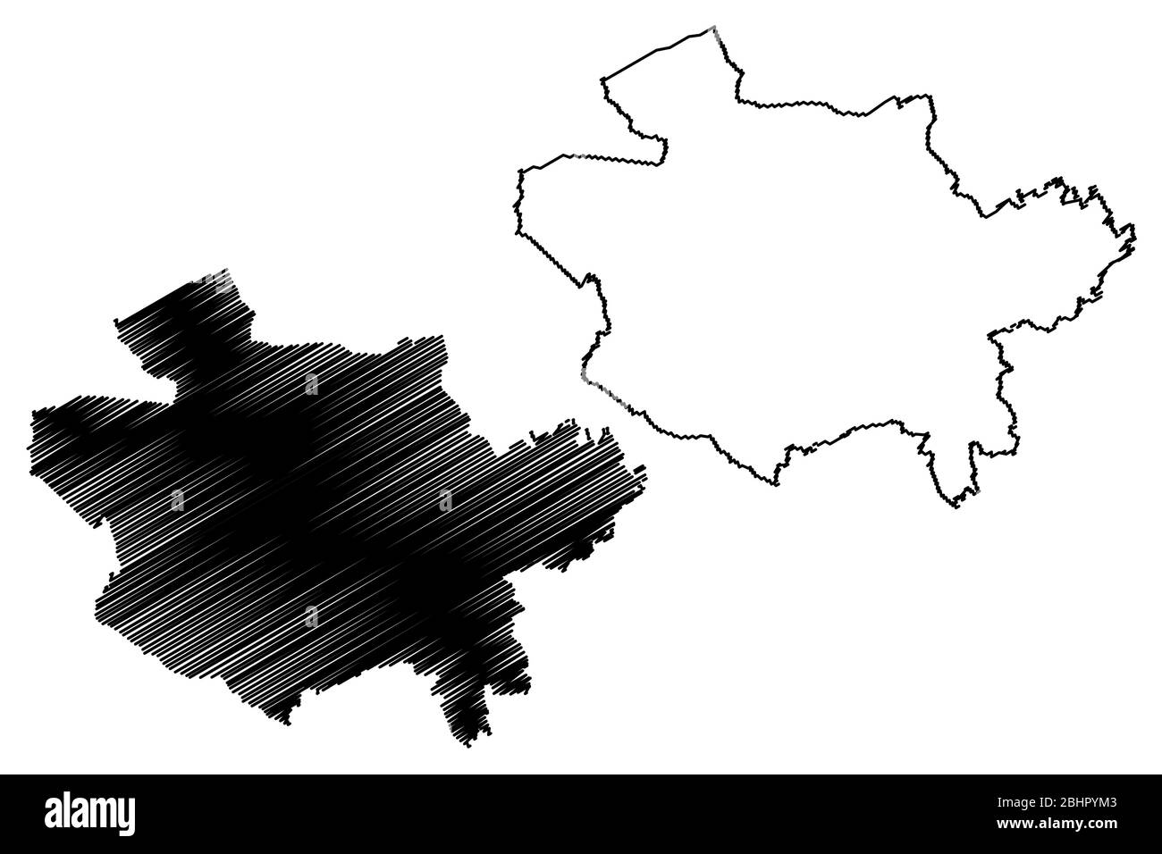 Osnabruck City (République fédérale d'Allemagne, Basse-Saxe) illustration vectorielle de carte, esquisse de gribble carte de la ville d'Osnabruck Illustration de Vecteur