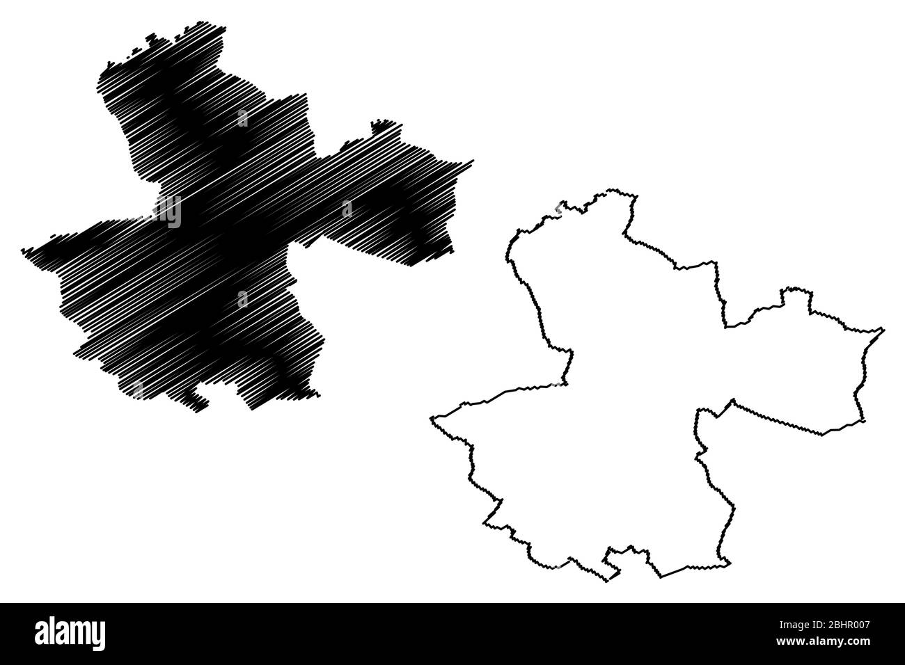 Perpignan City (République française, France) illustration vectorielle de carte, esquisse de griffonnage carte de Perpignan Illustration de Vecteur