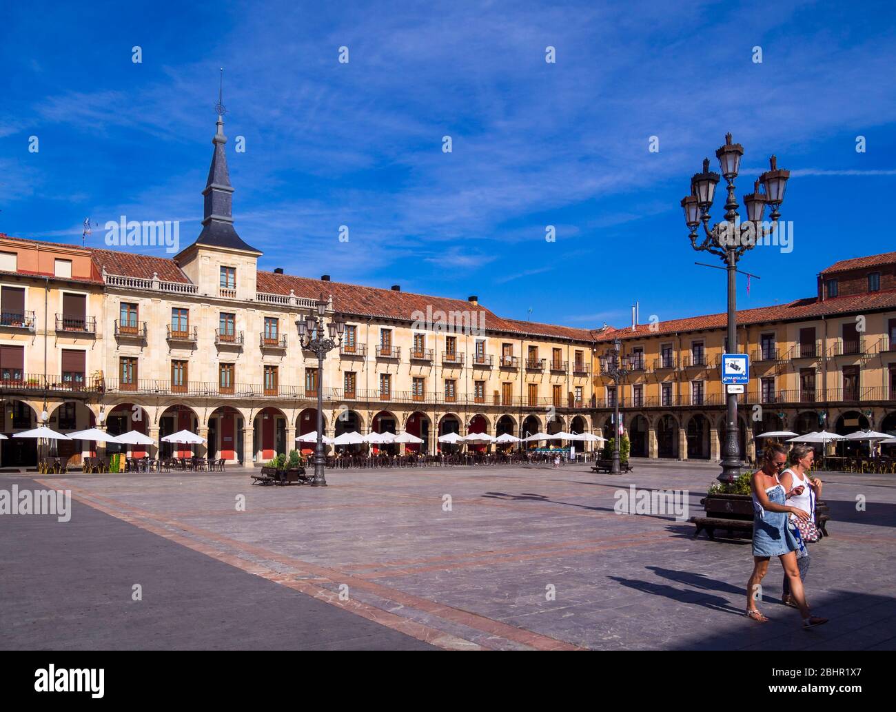 Plaza Mayor. León. Castille León. España. Banque D'Images