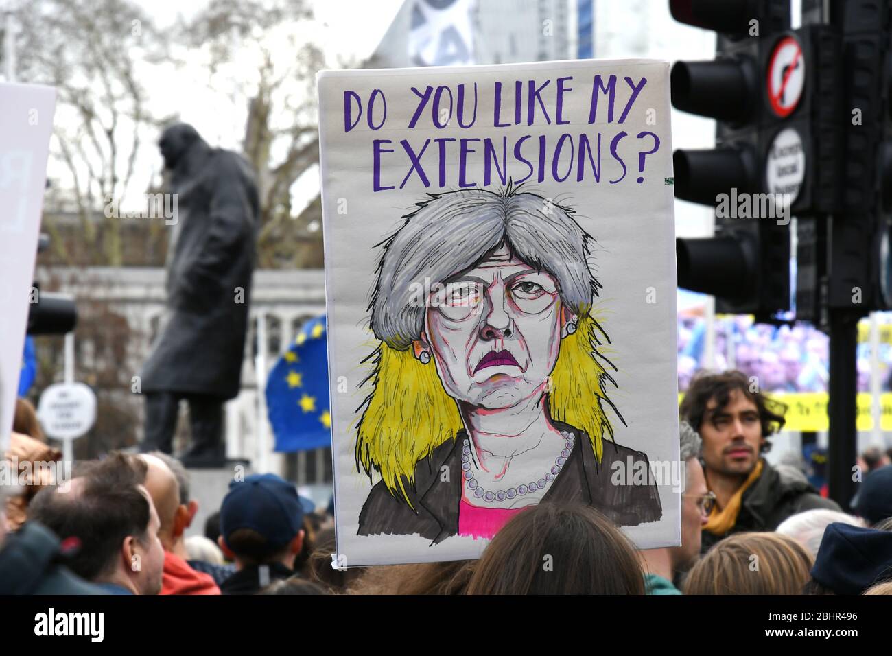 Mettre à la manifestation dans le centre de Londres contre Brexit et un appel pour les peuples d'un vote sur un accord final. London UK 23 Mars 2019 Banque D'Images