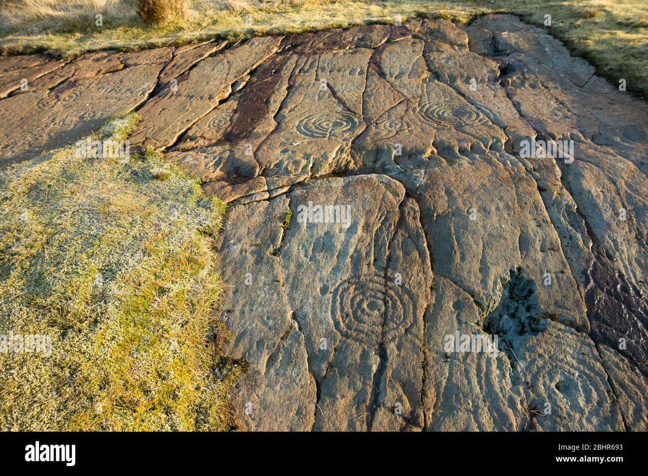 Sculptures en forme de tasse et de anneau, Kilmartin, Lochgilphead, Argyll Banque D'Images