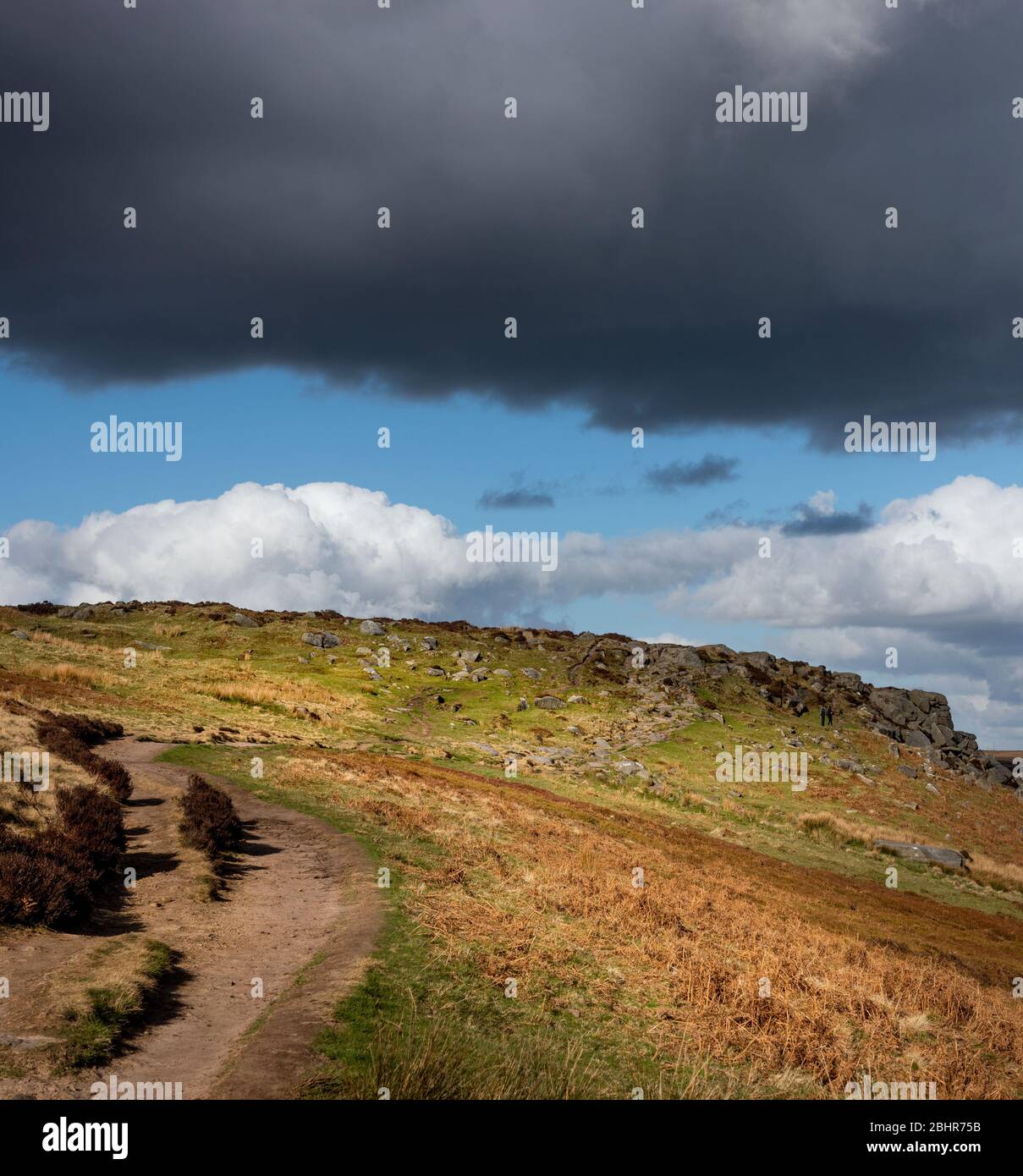 Vallée de Burbage, moor de Burbage, parc national Peak district, Derbyshire, Angleterre, Royaume-Uni Banque D'Images Vallée de Burbage, moor de Burbage, parc national Peak district, Derbyshire, Angleterre, Royaume-Uni Banque D'Images