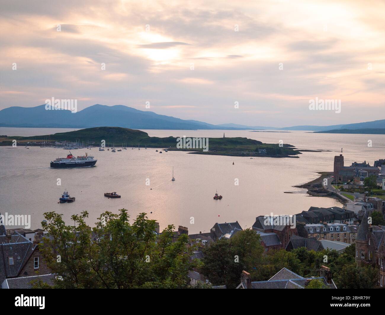 Baie d'Oban au crépuscule, Argyll Banque D'Images