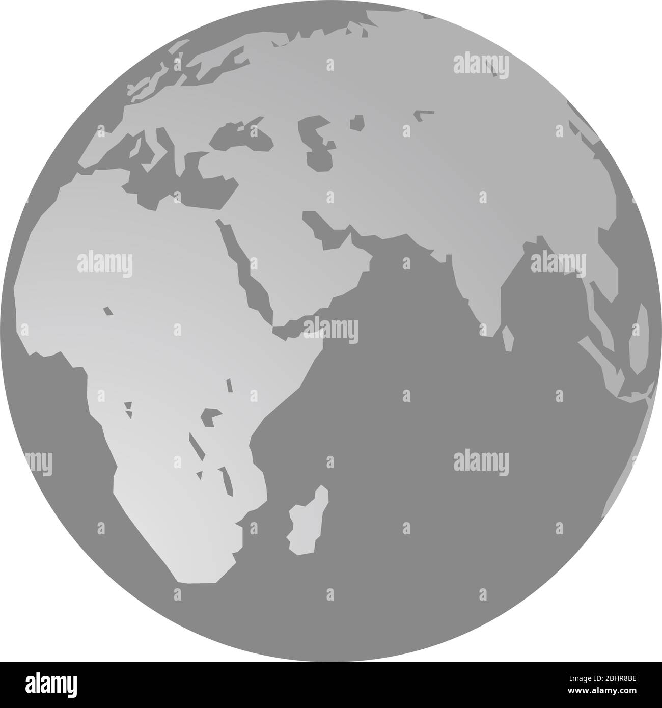 Une illustration en niveaux de gris (noir et blanc) de la planète Terre Illustration de Vecteur