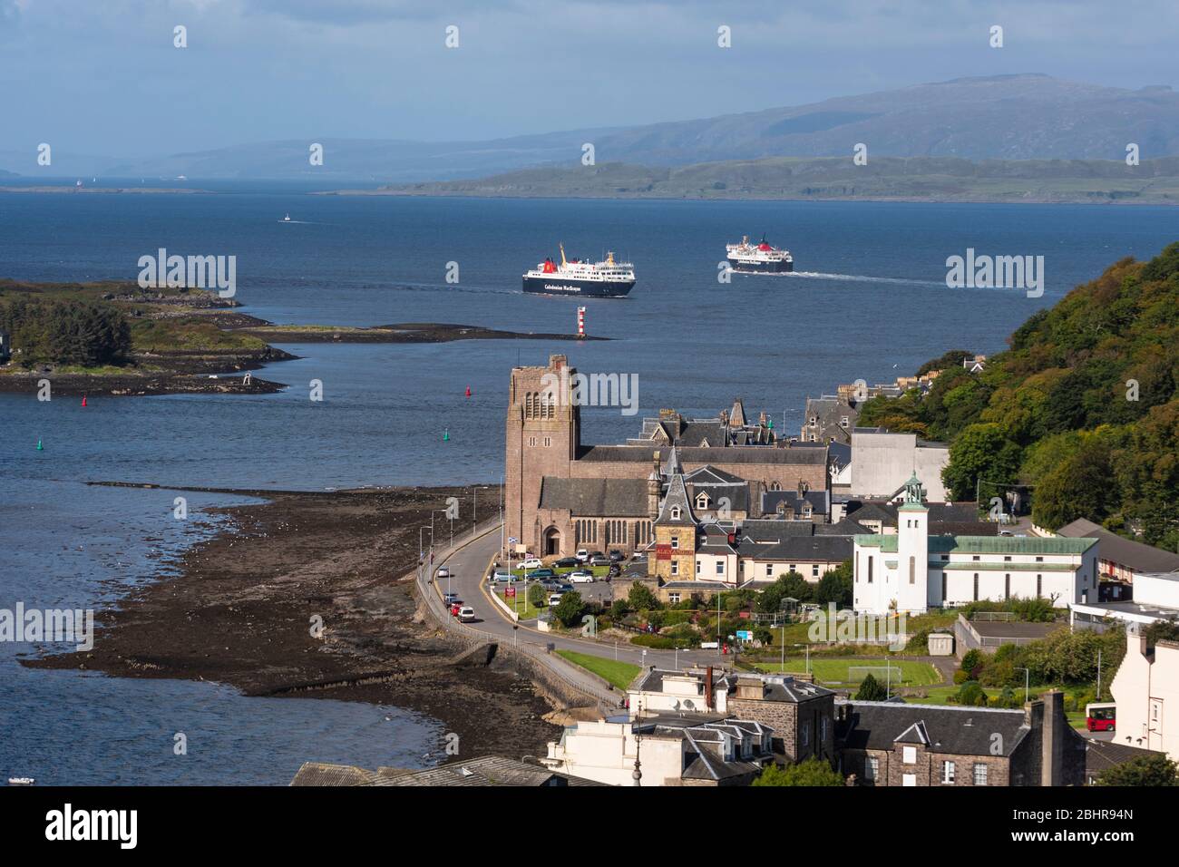 Baie d'Oban avec MV Isle of Mull, Argyll Banque D'Images