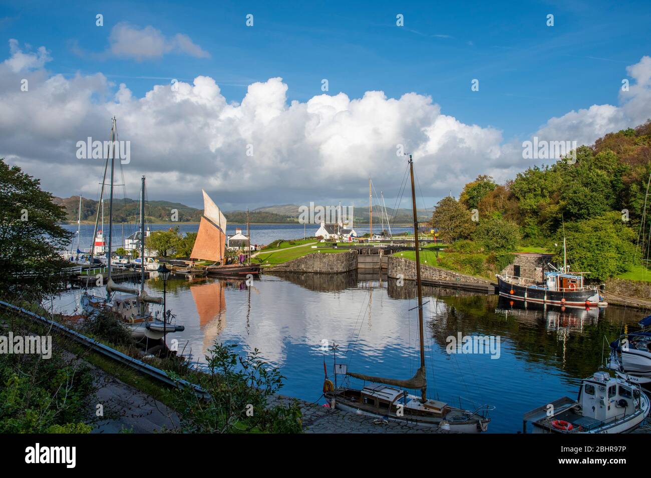 Bassin du canal de Crinan, Argyll Banque D'Images