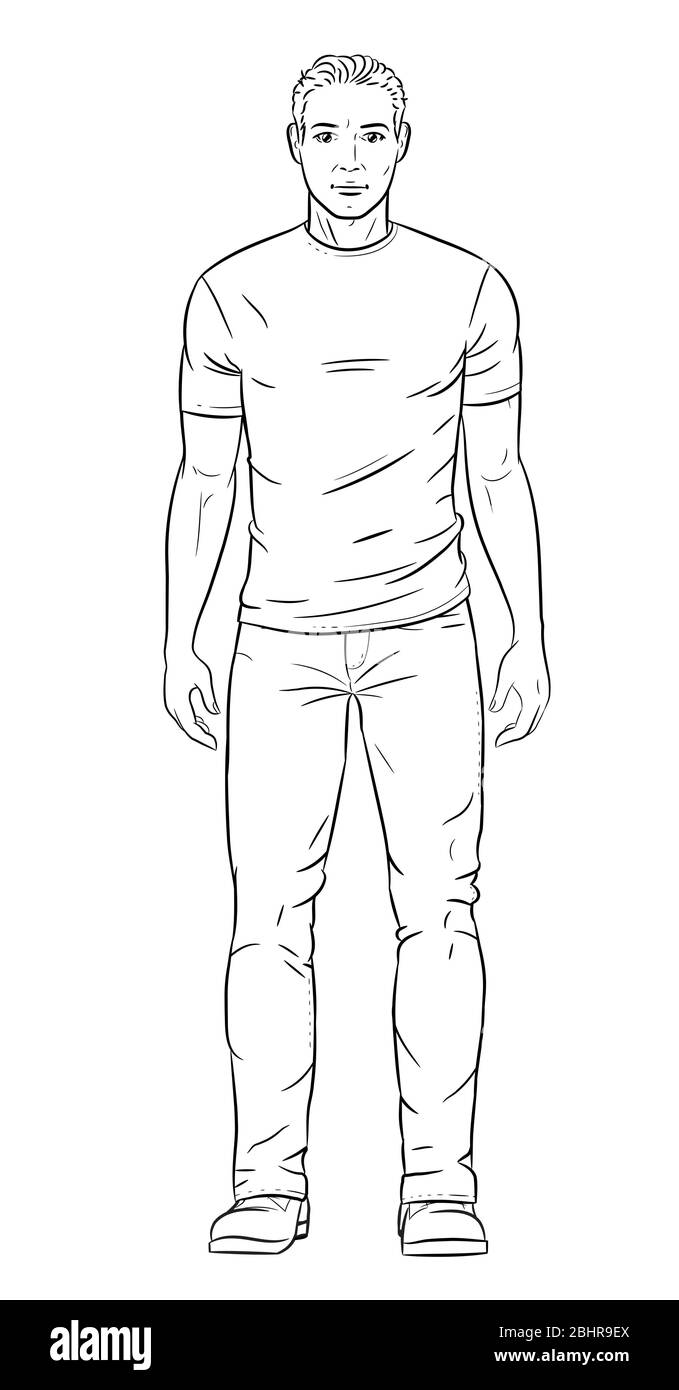Dessin de corps masculin Illustration de Vecteur