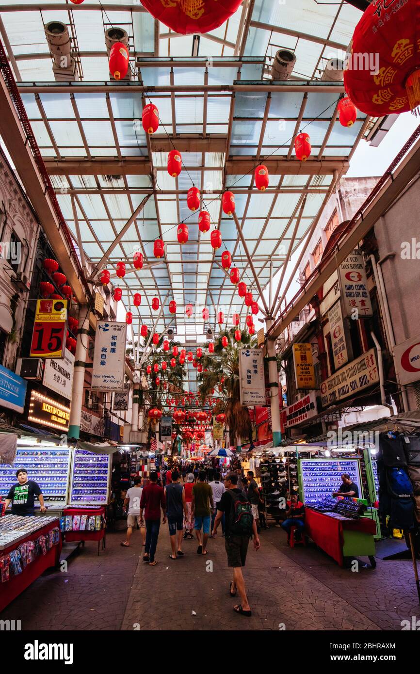 Marché de la rue Jalan Petaling Kuala Lumpur Malaisie Banque D'Images