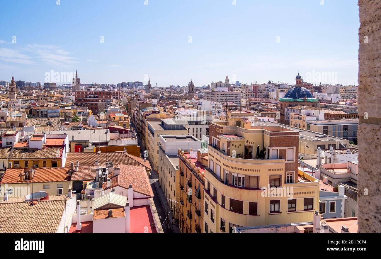 Vista de Valencia desde el mirador de las Torres de Quart. Valence. Communauté Valenciana. España Banque D'Images