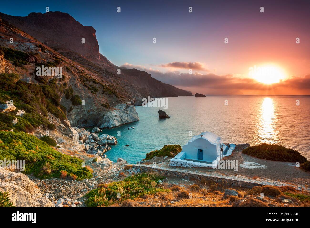 Plage d'Agia Anna, île d'Amorgos, Amorgos, Nasso, Grèce, Cyclades, Europe du Sud Banque D'Images