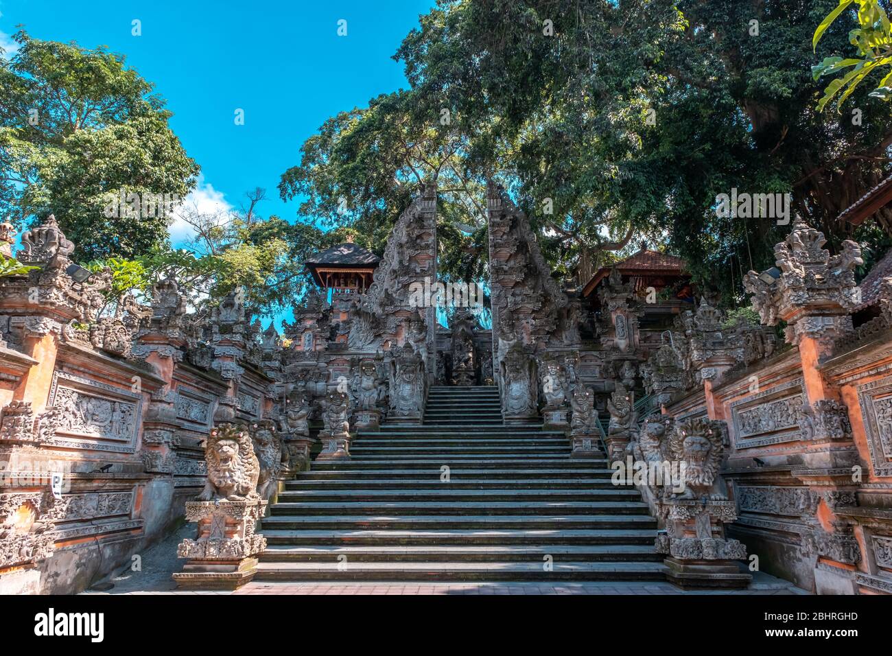 Nom local de cet endroit 'Pura Dalem Desa Pakraman' cet endroit au centre de la province d'Ubud Banque D'Images