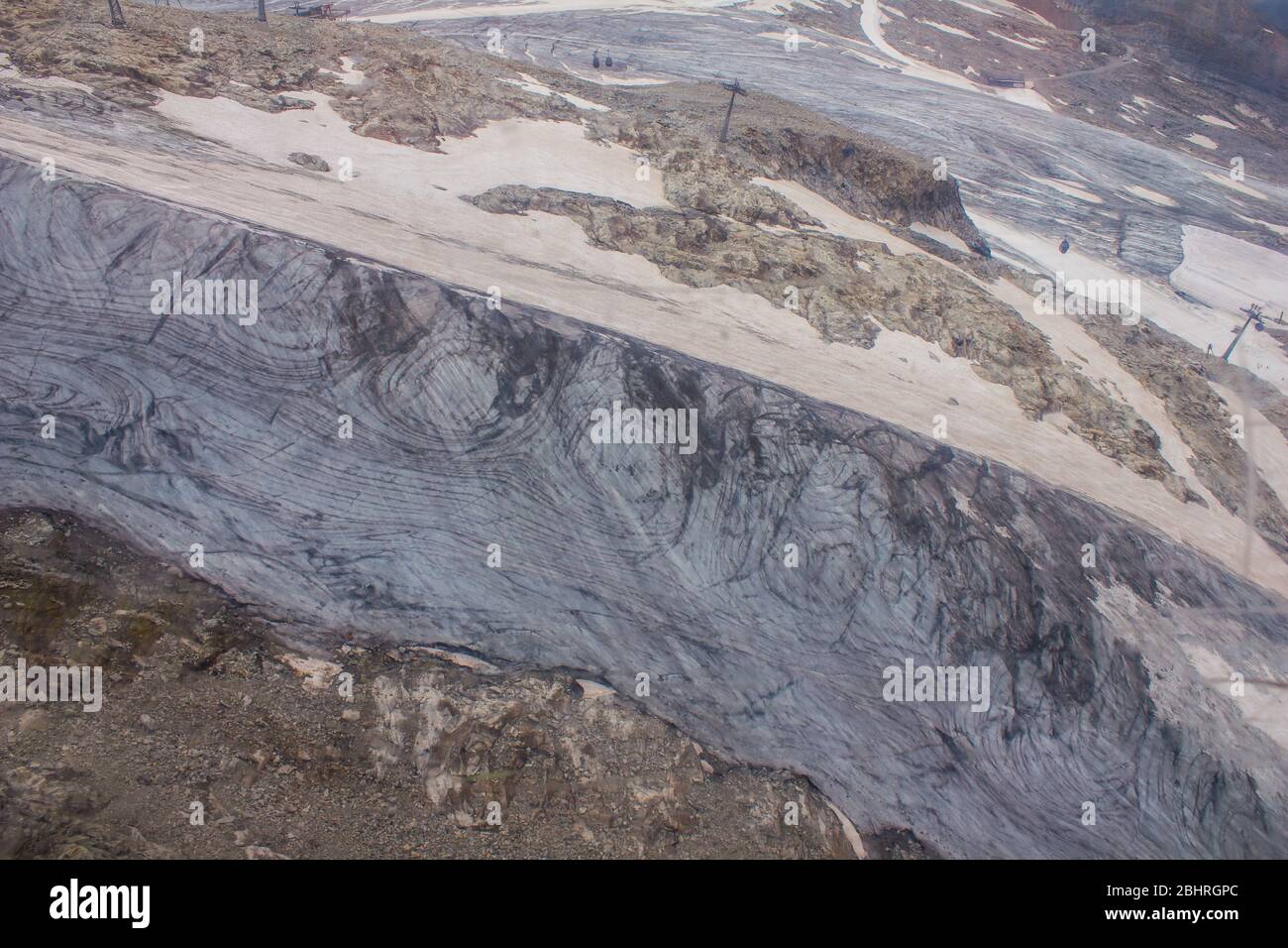 Formations de glace du glacier Hintertux, vallée de Tuxertal Banque D'Images