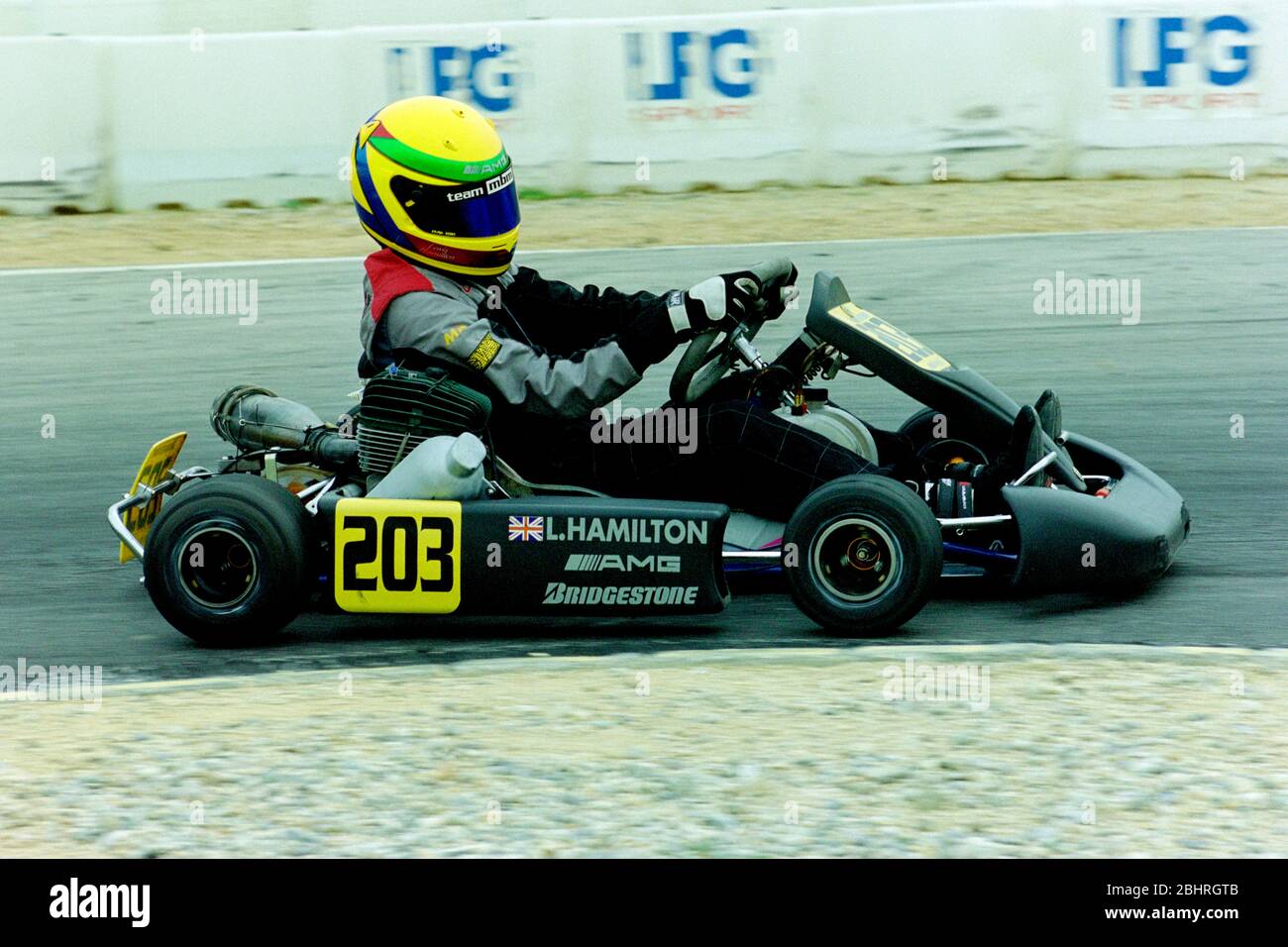 Lewis Hamilton Valence circuit Karting Centre International 2000 European Karting Championships Banque D'Images