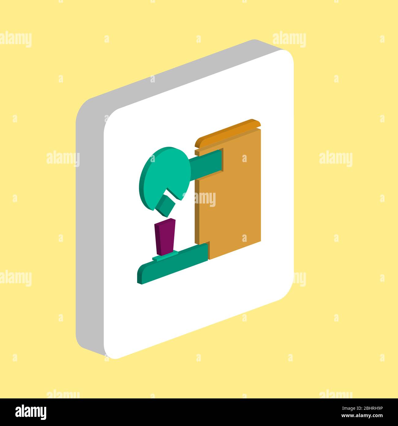 Icône vectorielle simple de la cafetière. Modèle de conception de symbole d'illustration pour l'élément d'interface utilisateur Web mobile. Pictogramme isométrique couleur parfaite sur carré blanc tridimensionnel. Illustration de Vecteur