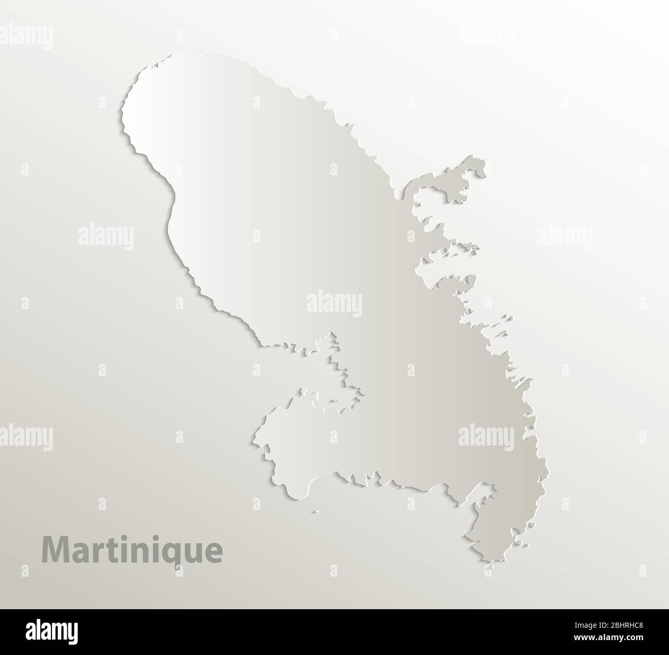 Carte Martinique, papier carte vecteur naturel tridimensionnel Illustration de Vecteur