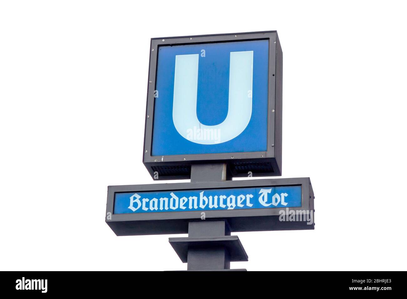 Berlin, Allemagne - 25 décembre 2017: Métro U bahn signe à Berlin. U bahn est un train de transport rapide à Berlin Banque D'Images