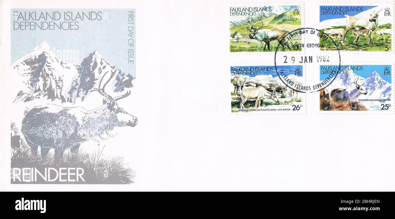 Enveloppe de couverture du premier jour : îles Falkland Banque D'Images