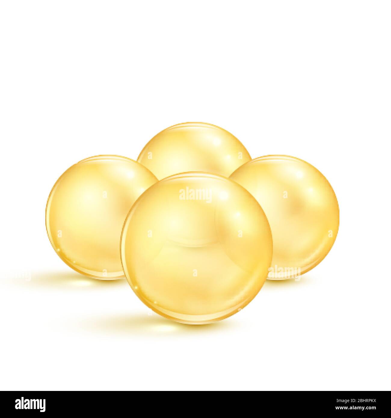 Pilules d'huile de poisson. Capsules transparentes avec supplément alimentaire oméga 3. Illustration vectorielle isolée sur blanc Illustration de Vecteur