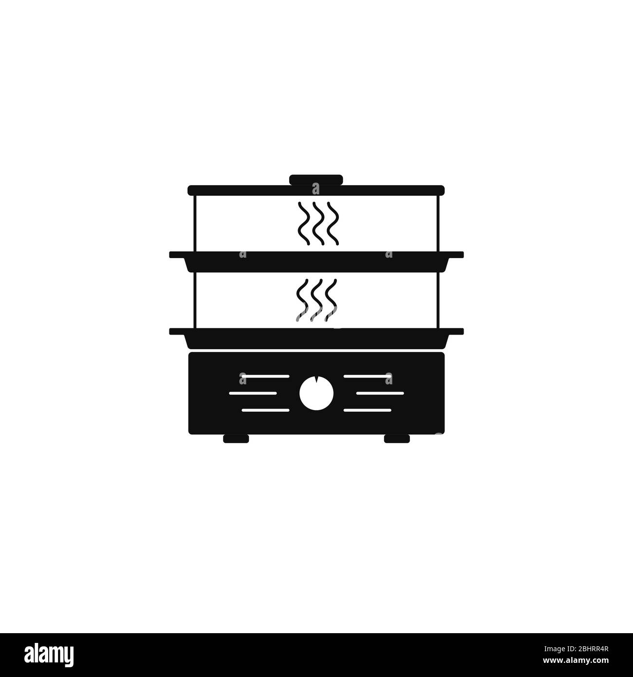 Icône vapeur simple. Appareil de cuisine. Illustration vectorielle isolée sur blanc Illustration de Vecteur