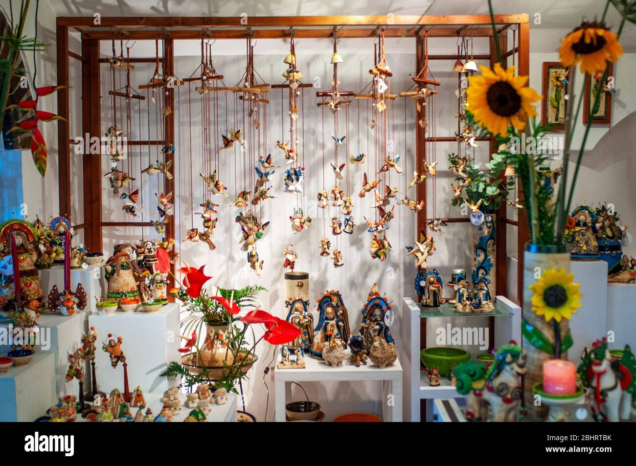 Galerie céramique Mauro Phazan et atelier d'art. Quartier de San Antonio Cali dans la vallée de Cauca, Colombie, Amérique du Sud. El artista ecuatorian Banque D'Images