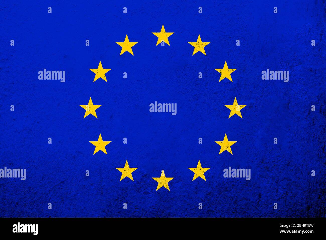 Drapeau de l'Union européenne - Cercle des étoiles. Fond Grunge Banque D'Images