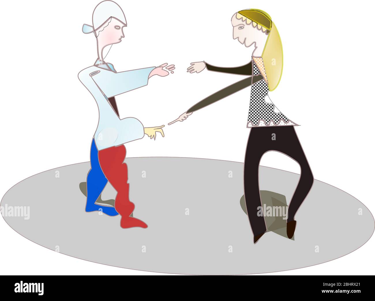 des personnages fantastiques dansant Illustration de Vecteur