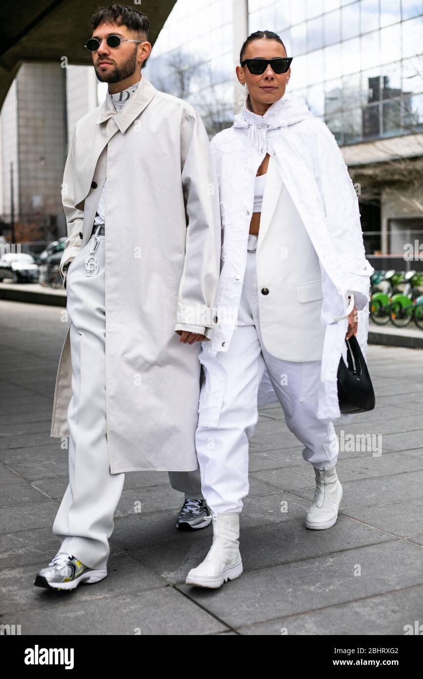 Alice Barbier et JS Roques présents au spectacle Coperni pendant la semaine de la mode de Paris 25 février 2020 - photo : piste Manhattan/Valentina Ranieri ***pour Edito Banque D'Images