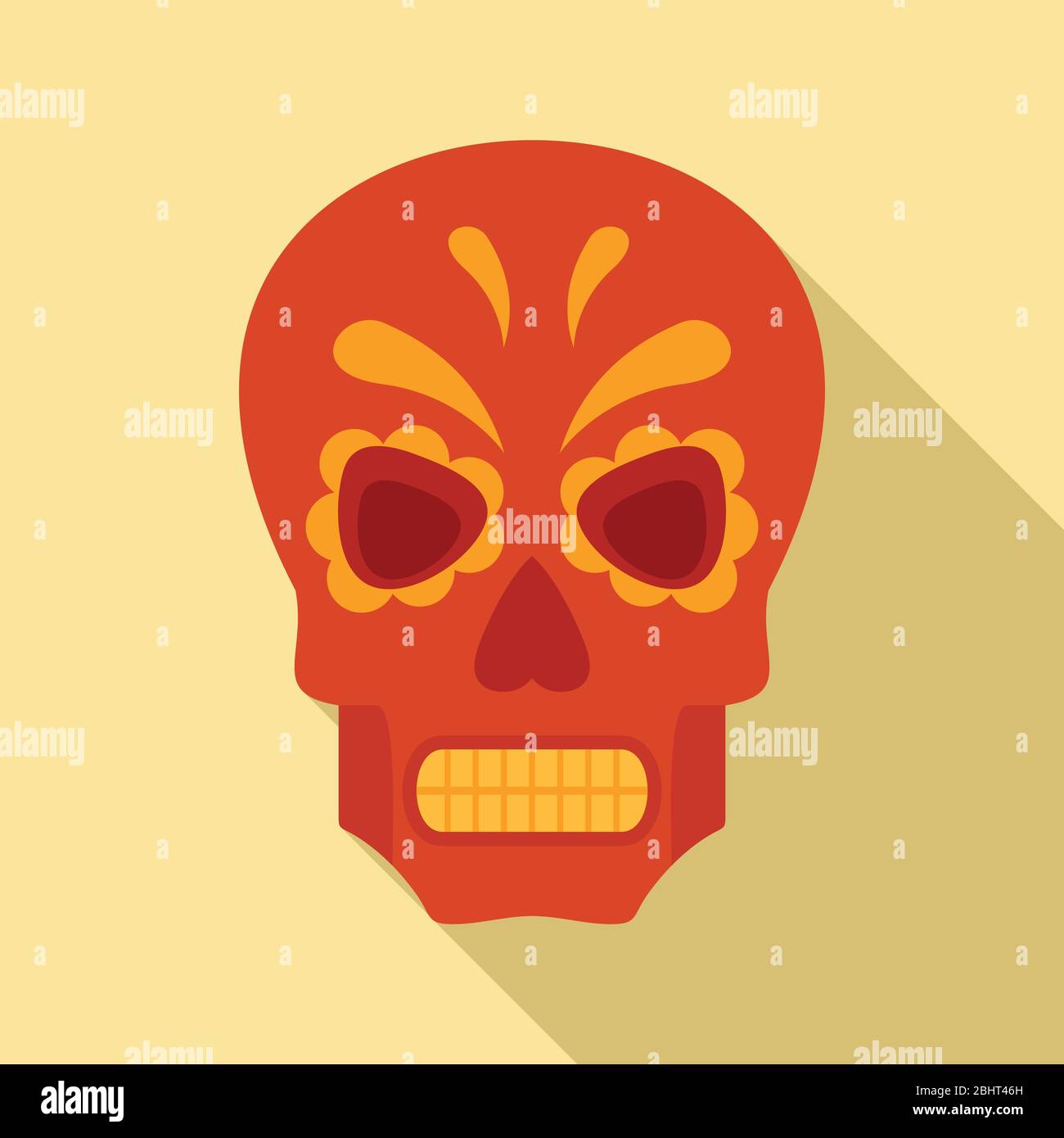 Icône crâne mexicain Halloween. Illustration plate de l'Halloween mexicain crâne vecteur icône pour le dessin web Illustration de Vecteur