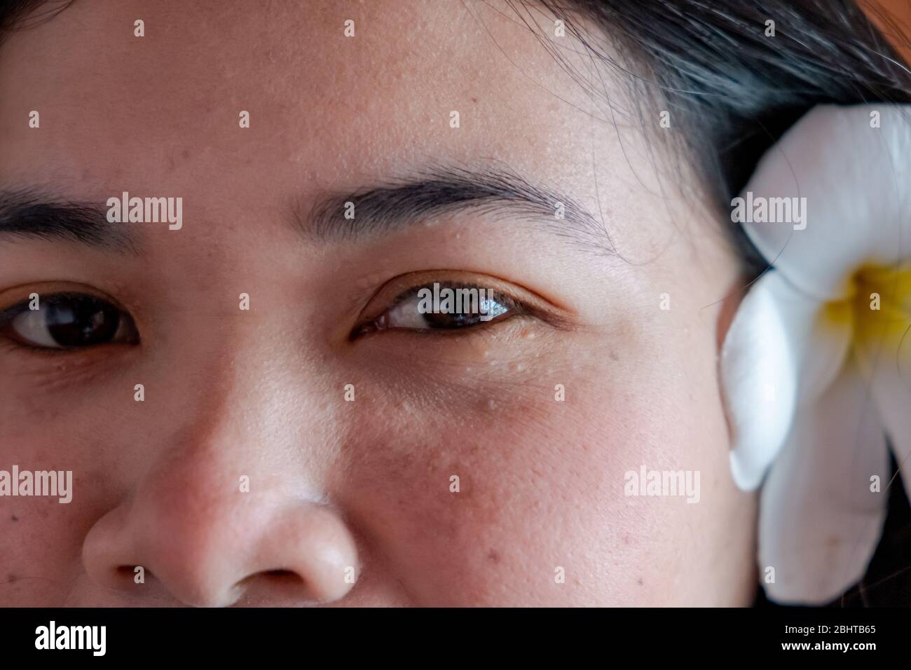 Gros plan sur les yeux de la femme thaïlandaise Banque D'Images
