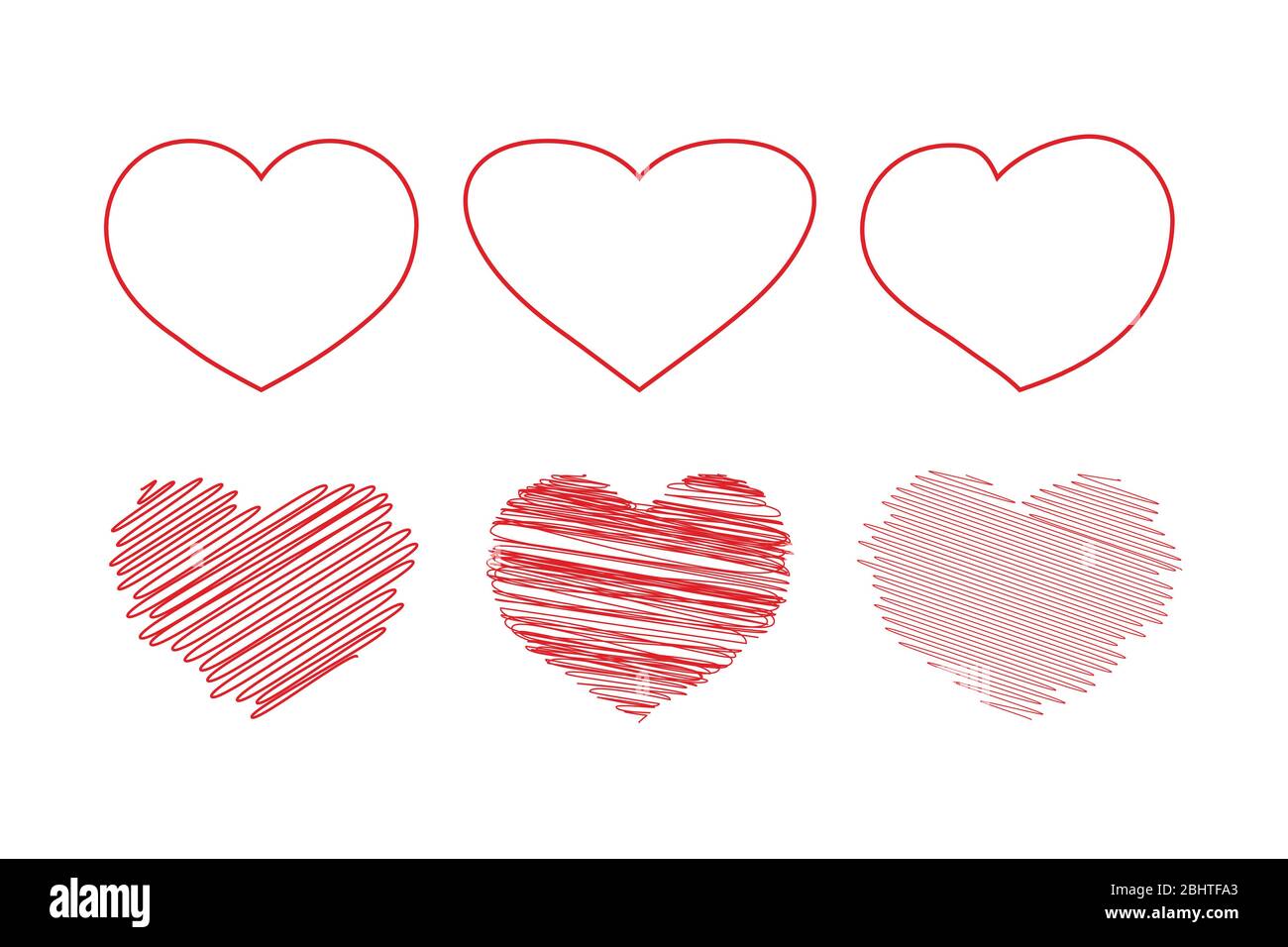 Icône aime et cœur. Saint Valentin amour coeurs. Illustration de Vecteur