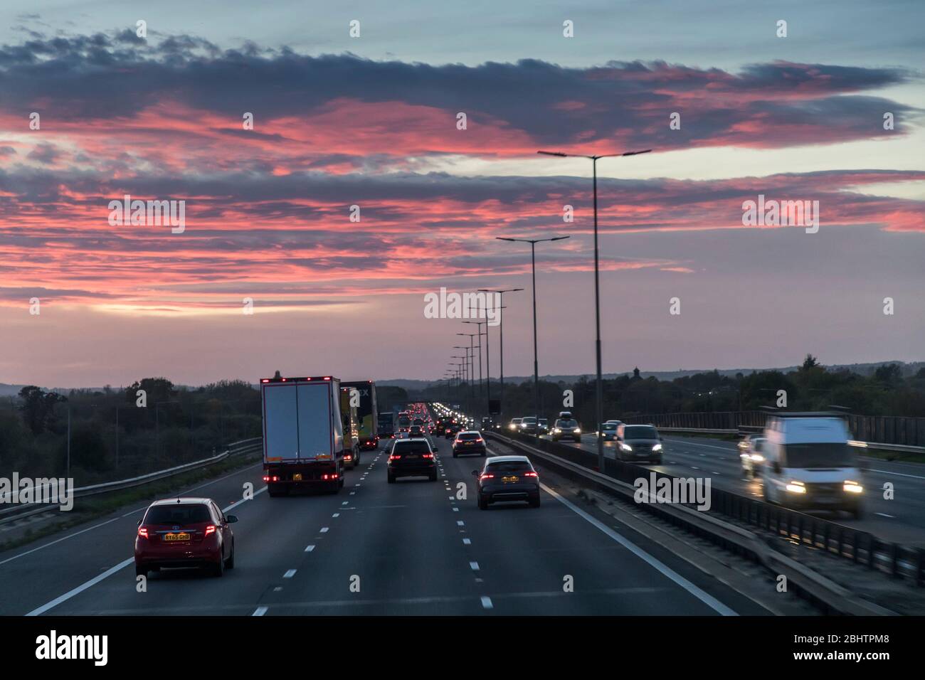 Trafic sur le   en quittant Londres, Angleterre, Royaume-Uni Banque D'Images