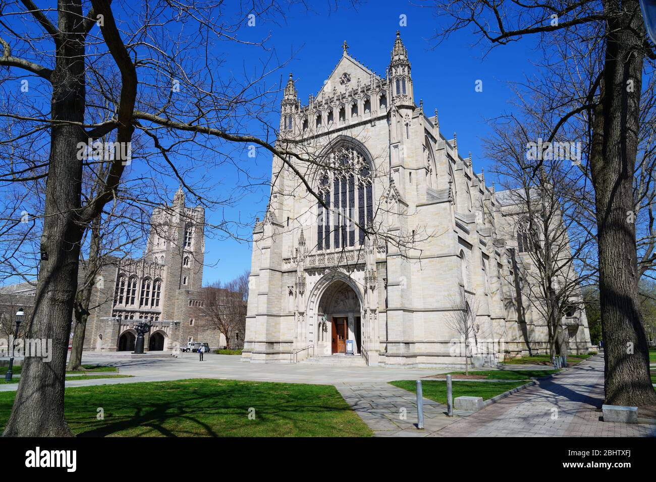 PRINCETON, NJ -16 APR 2020- vue de la chapelle de l'Université de Princeton, une église néo-gothique historique sur le campus de l'Ivy League de l'Université de Princeton Banque D'Images