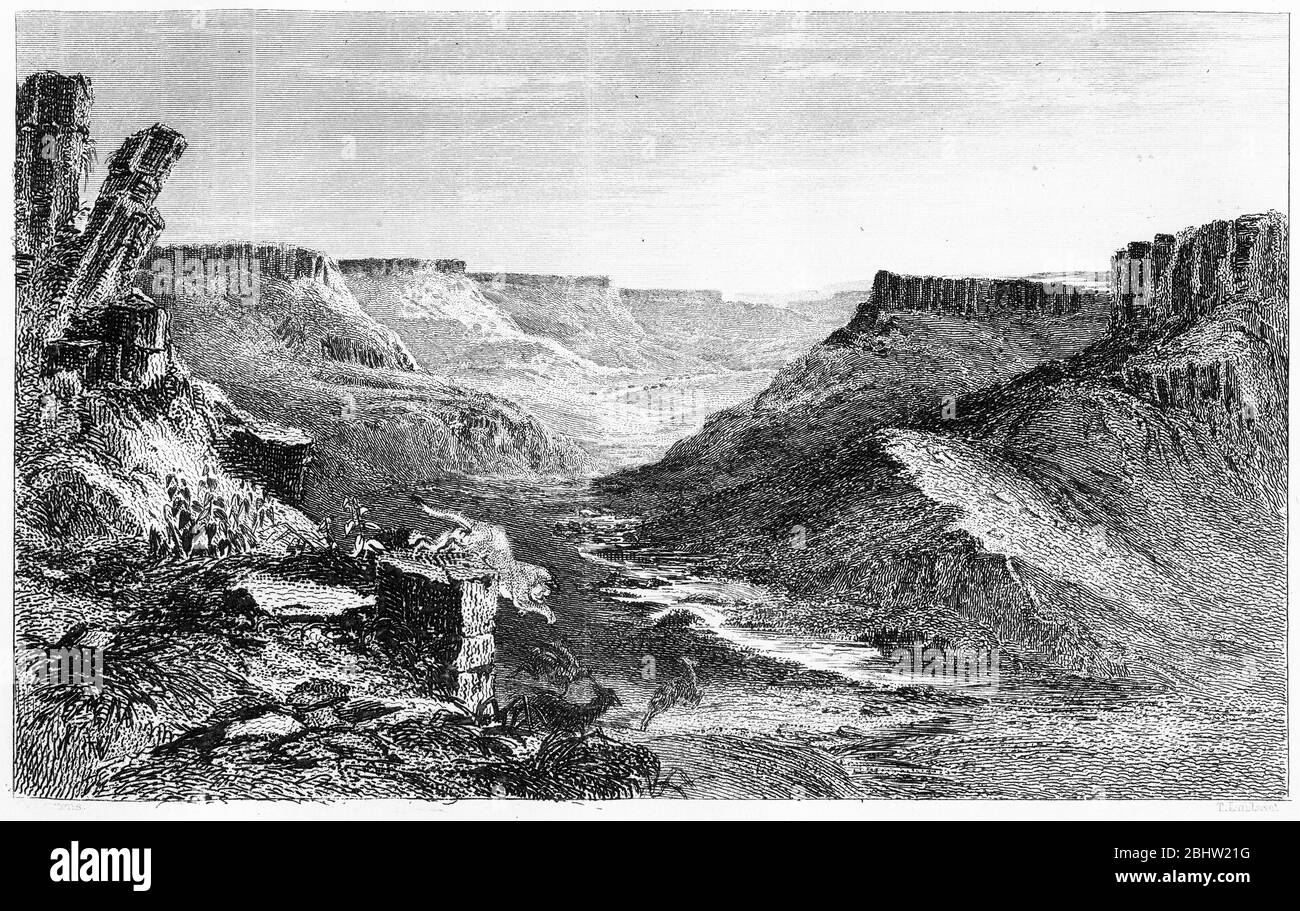 Gravure des vestiges d'une forteresse afghane où des prisonniers britanniques ont été détenus pendant la première guerre afghane en 1842 par Wazir Akbar Khan et plus tard traités dans l'une des pires défaites militaires de la Grande-Bretagne. L'armée d'Elphinstone a été massacrée au col de Gandamak avec un seul survivant. Banque D'Images Gravure des vestiges d'une forteresse afghane où des prisonniers britanniques ont été détenus pendant la première guerre afghane en 1842 par Wazir Akbar Khan et plus tard traités dans l'une des pires défaites militaires de la Grande-Bretagne. L'armée d'Elphinstone a été massacrée au col de Gandamak avec un seul survivant. Banque D'Images