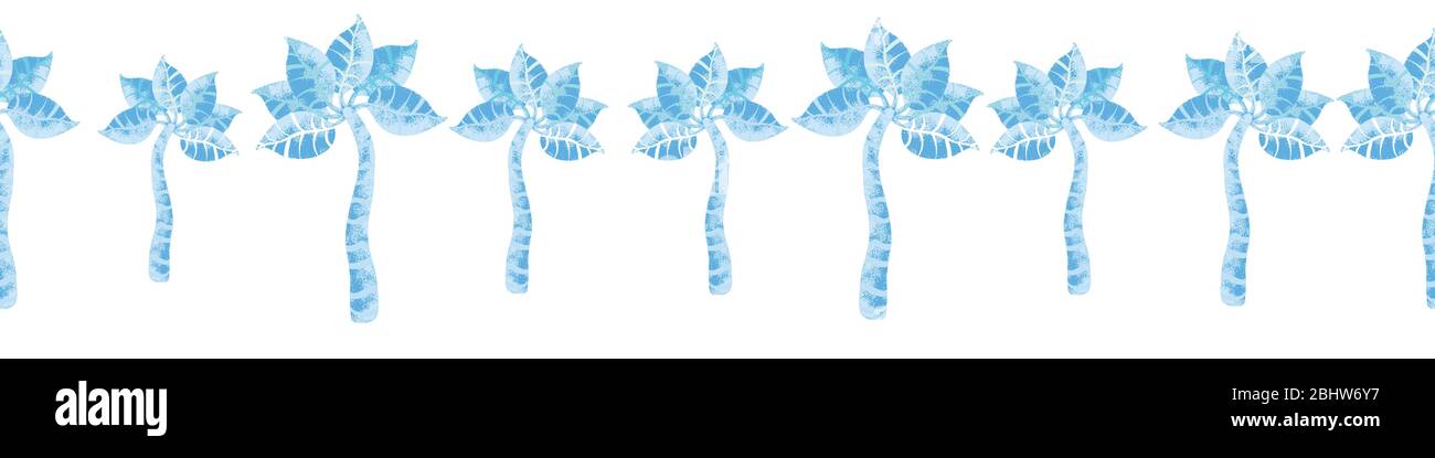 les palmiers bleus illustrent un imprimé vectoriel transparent Illustration de Vecteur