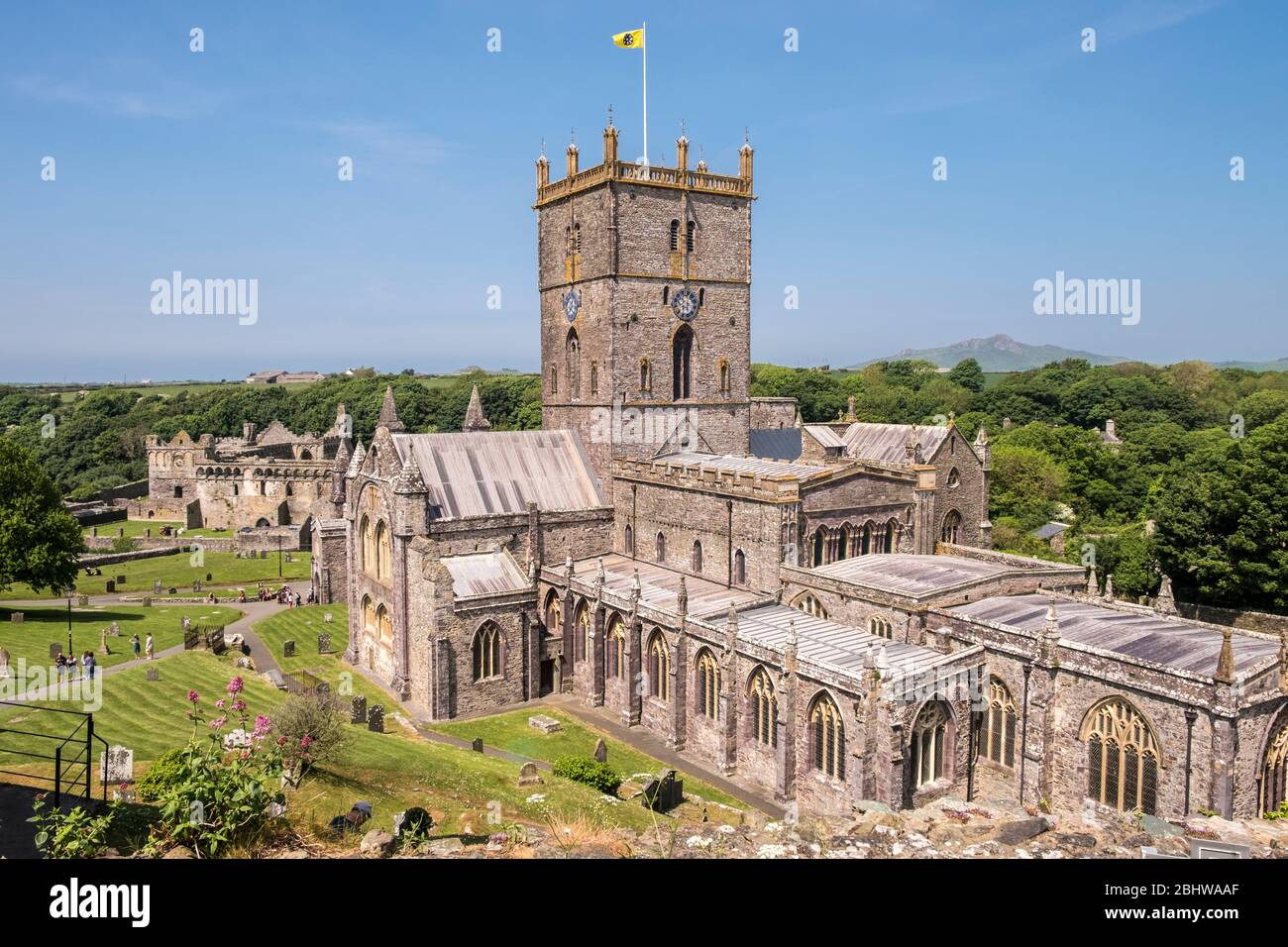 Cathédrale St Davids, St Davids, Pembrokeshire, Pays de Galles, GB, Royaume-Uni Banque D'Images