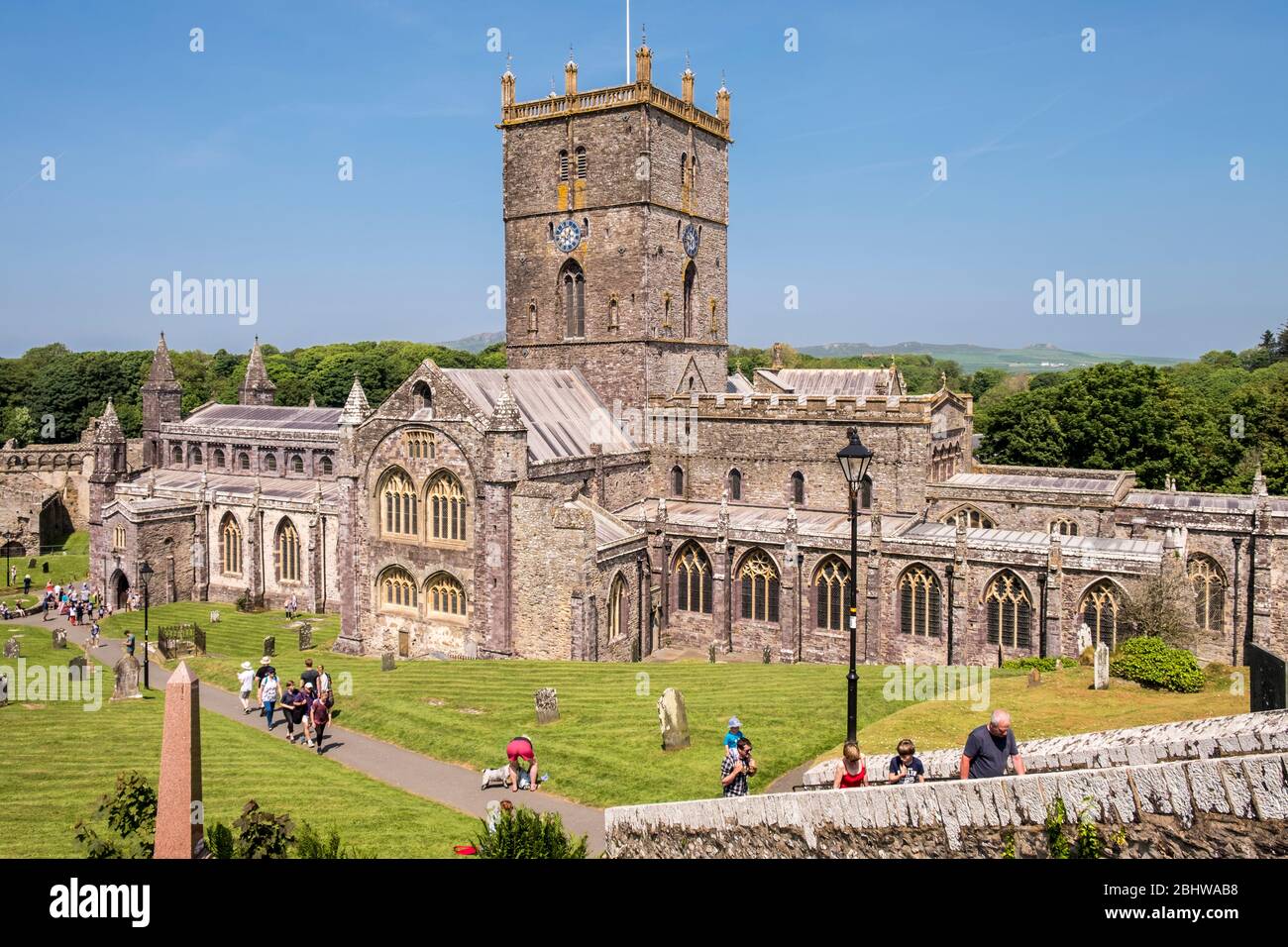 Cathédrale St Davids, St Davids, Pembrokeshire, Pays de Galles, GB, Royaume-Uni Banque D'Images