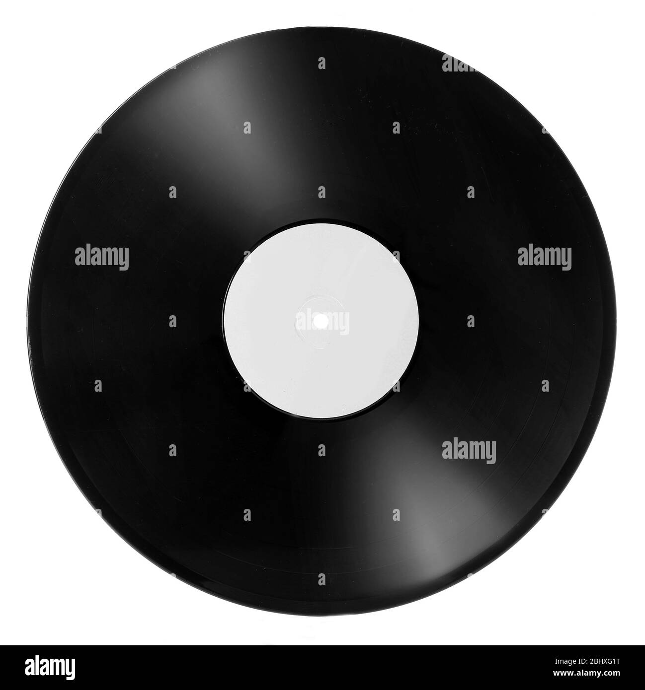 Disque vinyle noir isolated on white Banque D'Images