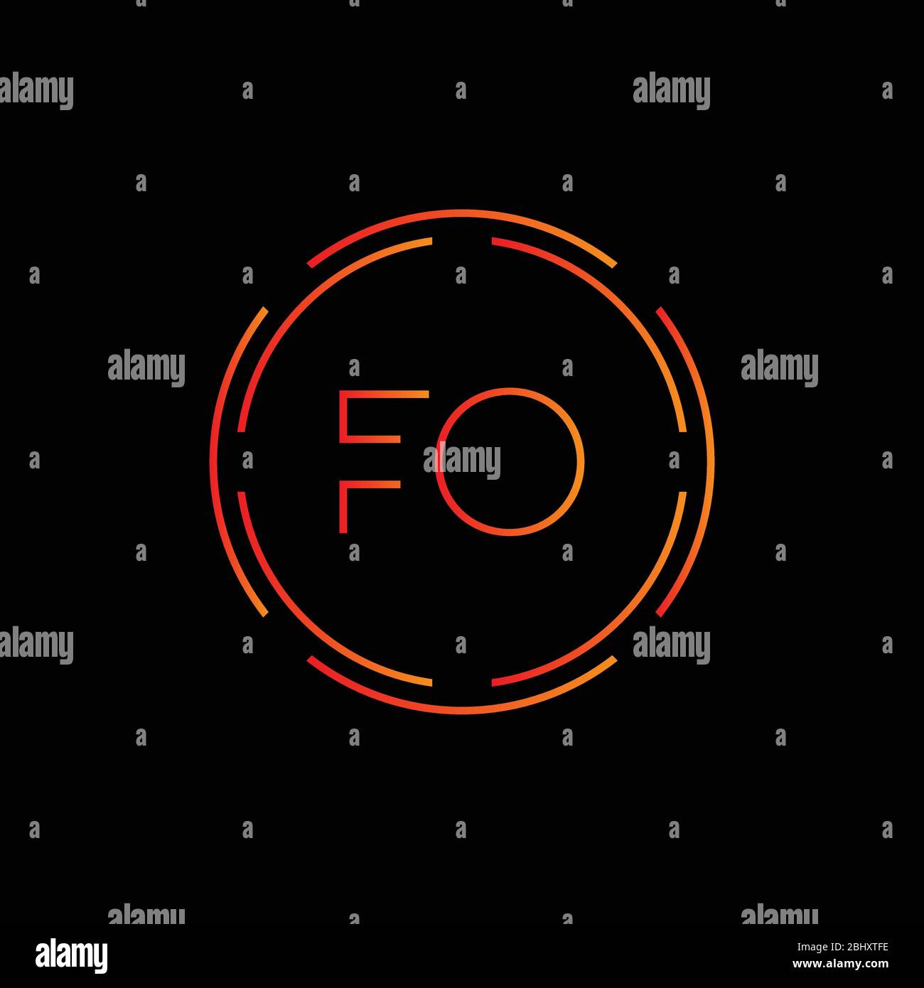 Modèle vectoriel de conception de logo FO lettre initiale. Creative Linked alphabétique FO logo Vector Illustration de Vecteur