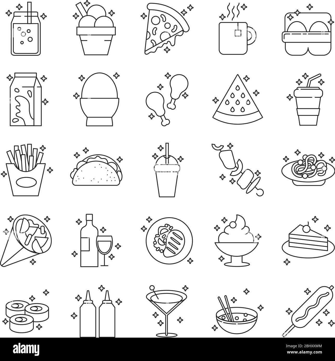 Ensemble d'icônes set nutritive Illustration de Vecteur