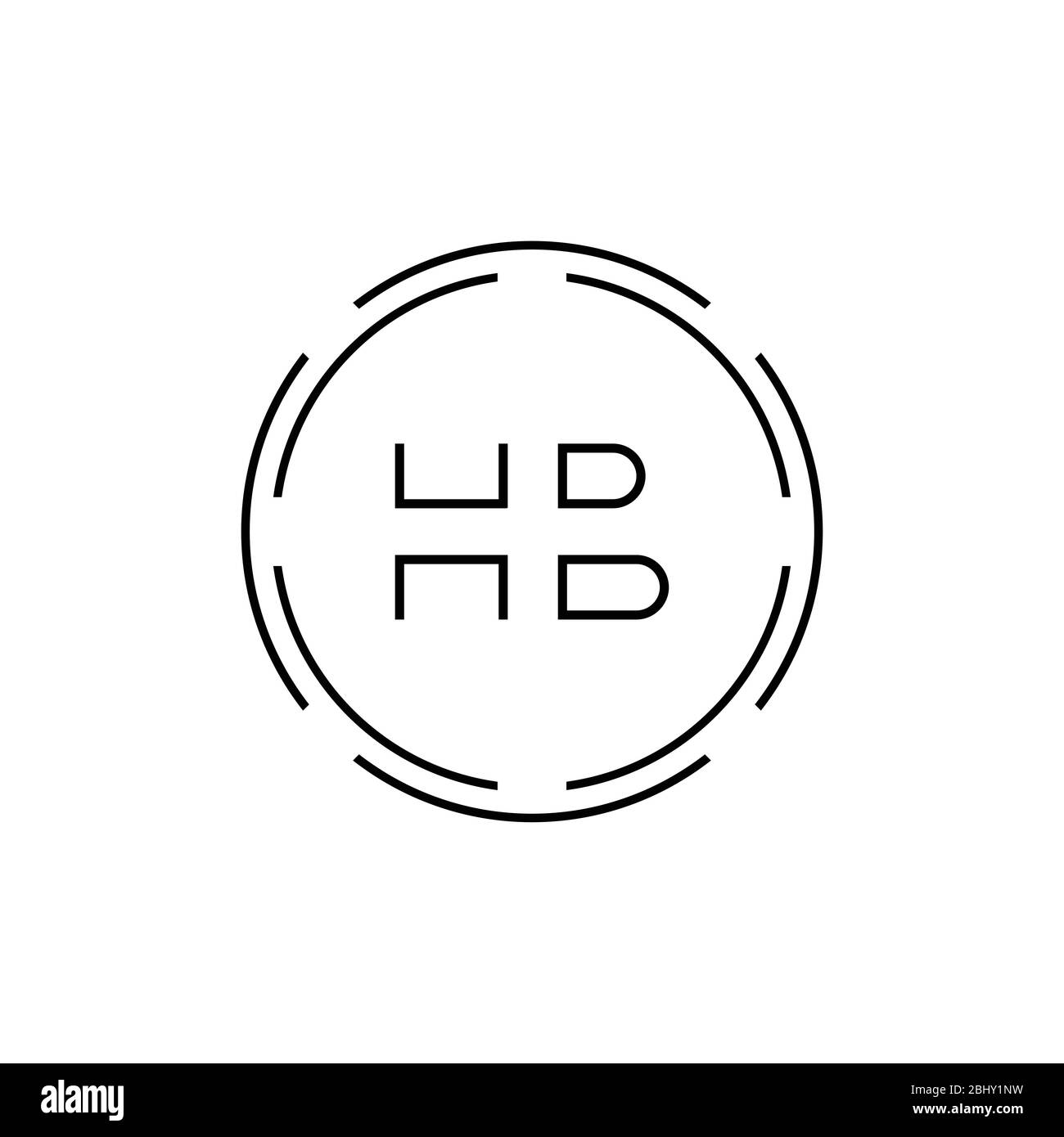 Modèle vectoriel de conception de logo HB. Illustration vectorielle HB de la lettre circulaire initiale Illustration de Vecteur