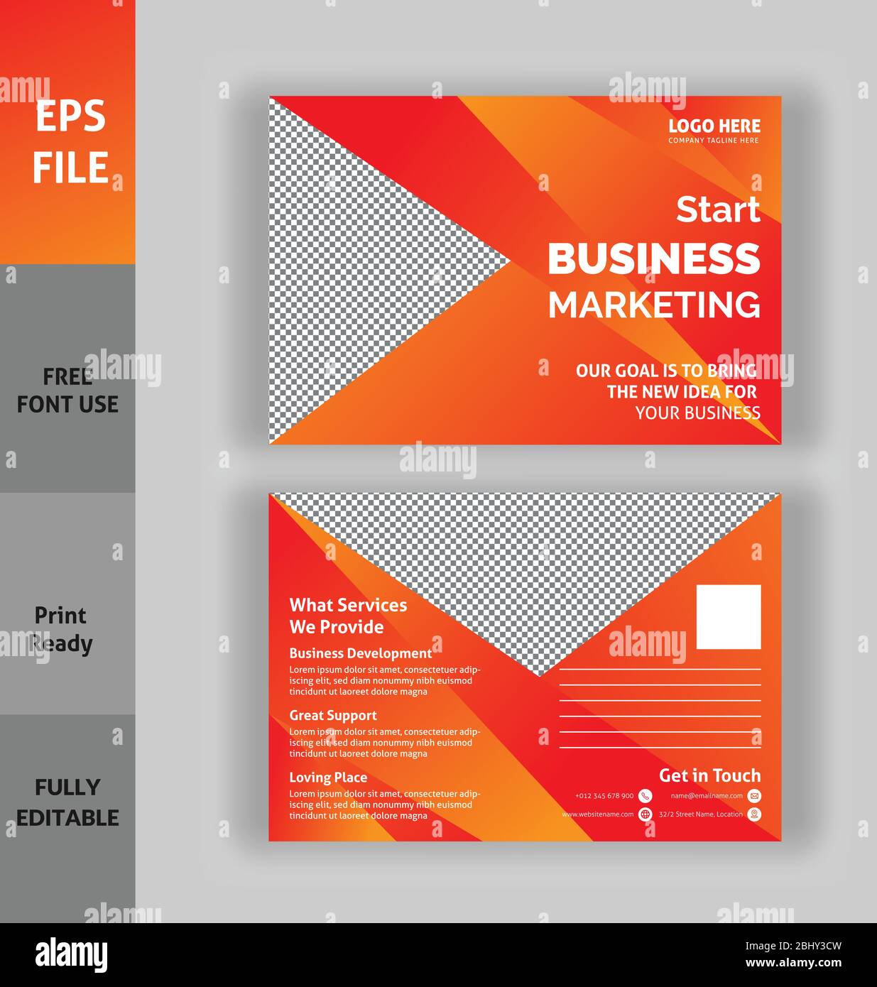 Modèle de carte postale d'entreprise, eps vectorielles de carte d'invitation prêts à imprimer, eps vectorielles prêtes à imprimer une carte postale Illustration de Vecteur