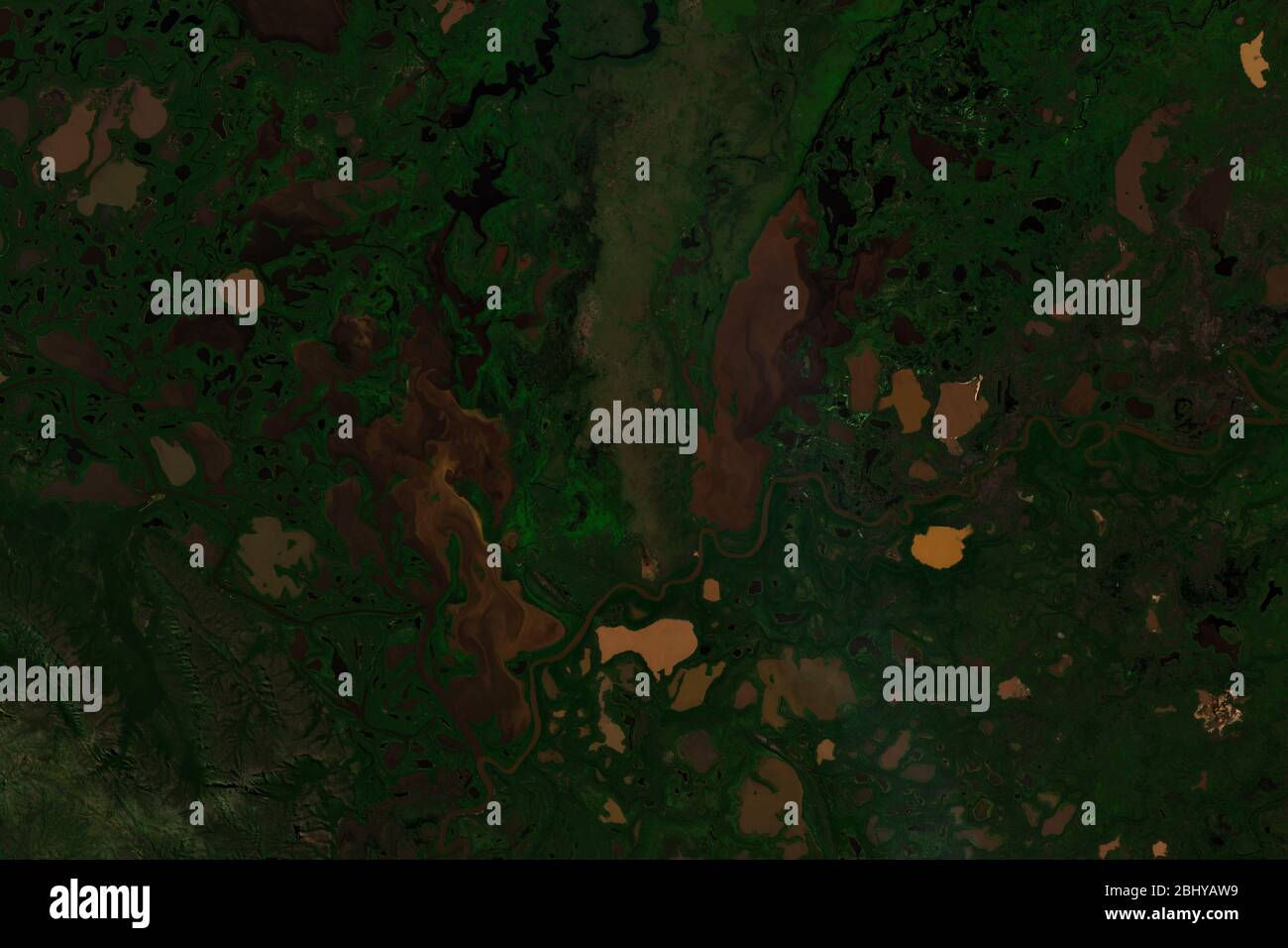 Image satellite haute résolution des zones humides du parc national Pantanal MatogrossSENSE - contient des données sentinelles Copernic modifiées (2020) Banque D'Images