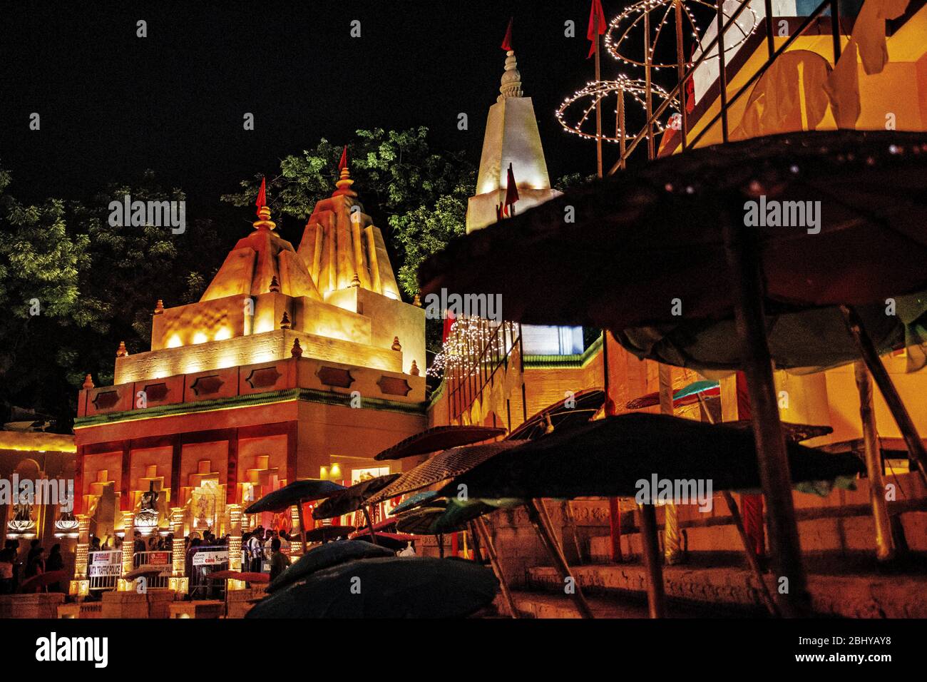 Dashwamedh Ghat comme thème à Durga Puja Banque D'Images