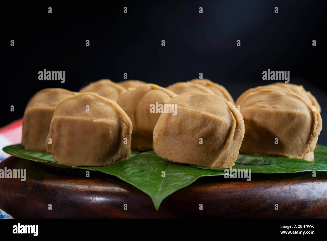 Jalbhara sondesh conservé sur la feuille de bétel. Banque D'Images