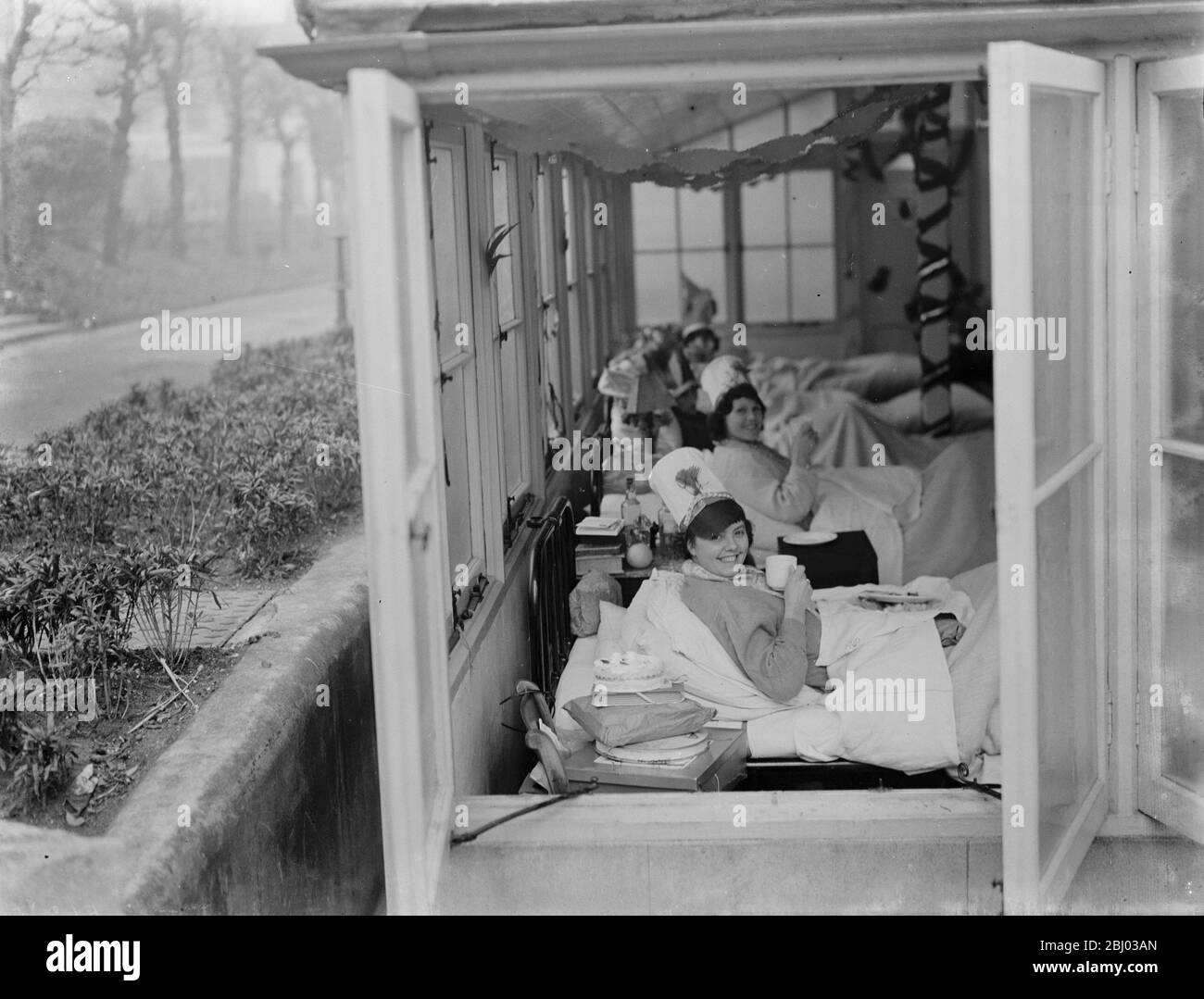 Patients à l'hôpital Livingstone de Dartford , Kent . - 1936 Banque D'Images